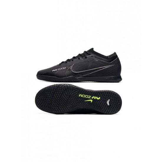 Nike Mercurial Vapor 15 Elite IC Black Grey White Volt Soccer Cleats