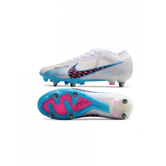 Nike Mercurial Vapor 15 Elite SG Pro White Baltic Blue Pink Blastindigo Haze Soccer Cleats