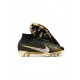 Nike Zoom Mercurial Superfly Ix Elite FG Firm Ground Black Gold White Soccer Cleats