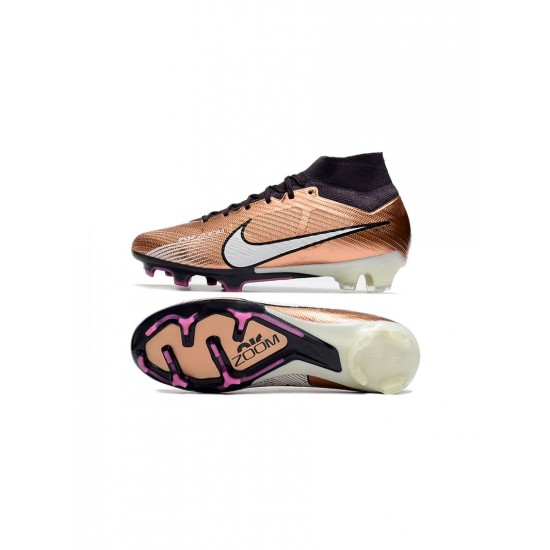 Nike Zoom Mercurial Superfly Ix Elite FG Firm Ground Metallic Copper White Soccer Cleats