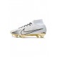 Nike Zoom Mercurial Superfly Ix Elite FG Firm Ground White Black Gold Soccer Cleats