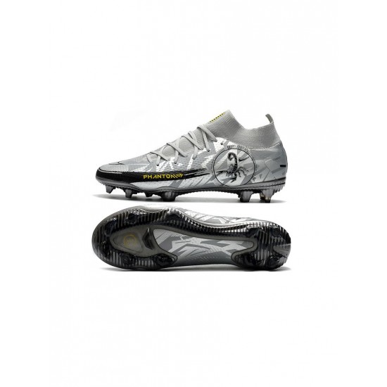 Nike Phantom Gt Df Elite FG Metallic Silver Black Yellow Soccer Cleats