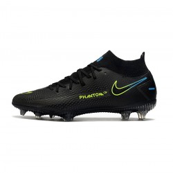 Nike Phantom Gt Elite Df FG Black Blue Volt Soccer Cleats