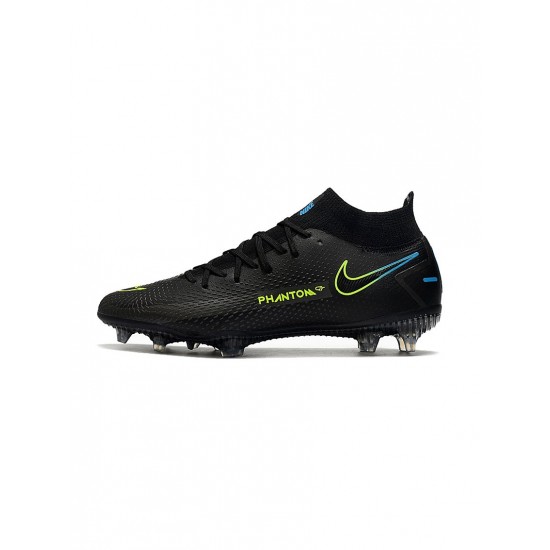 Nike Phantom Gt Elite Df FG Black Blue Volt Soccer Cleats