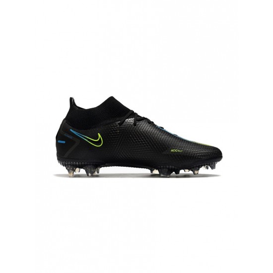 Nike Phantom Gt Elite Df FG Black Blue Volt Soccer Cleats