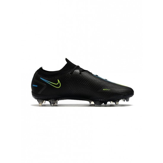 Nike Phantom Gt Elite FG Black Blue Volt Soccer Cleats