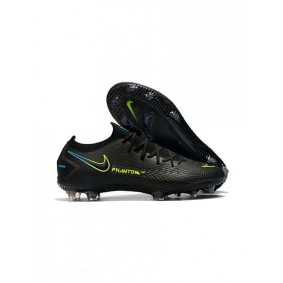 Nike Phantom Gt Elite FG Black Blue Volt Soccer Cleats