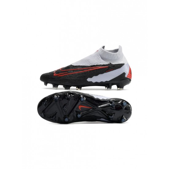 Nike Phantom Gx Elite Df FG Black White Chile Red Soccer Cleats