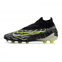 Nike Phantom Gx Elite Fusion Df FG Link Black Volt White Blue Glow Soccer Cleats