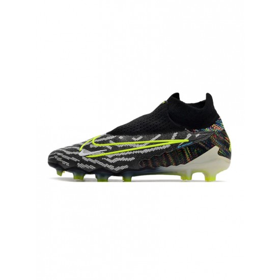 Nike Phantom Gx Elite Fusion Df FG Link Black Volt White Blue Glow Soccer Cleats