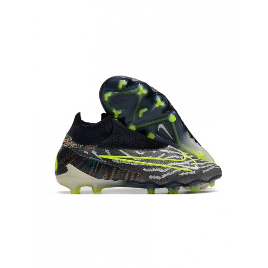 Nike Phantom Gx Elite Fusion Df FG Link Black Volt White Blue Glow Soccer Cleats