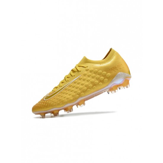 Nike Phantom Ultra Venom FG Gold White  Soccer Cleats