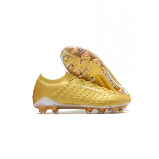 Nike Phantom Ultra Venom FG Gold White  Soccer Cleats