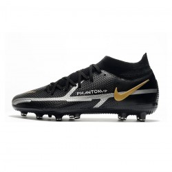 Nike Phantom Gt 2 Df Elite AG Pro Black Grey Gold Silver Soccer Cleats