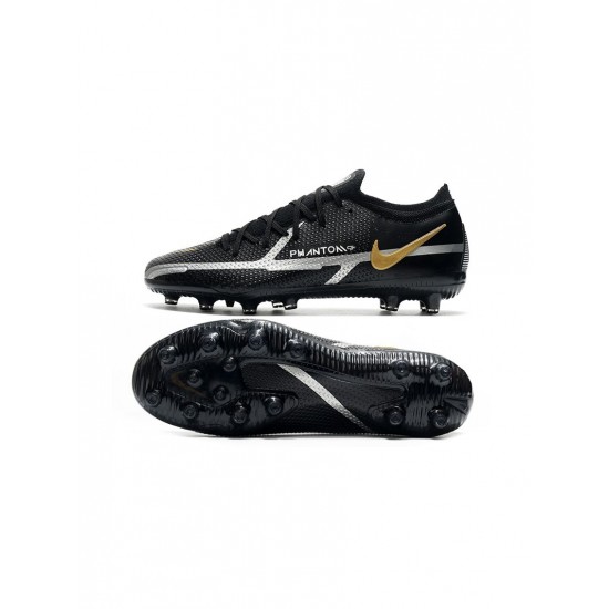 Nike Phantom Gt 2 Elite AG Pro Black Grey Metallic Gold Soccer Cleats