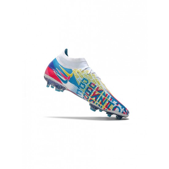 Nike Phantom Gt Elite Df 3d FG Chlorine Blue Pink Blast Opti Yellow Soccer Cleats