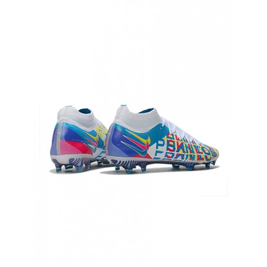 Nike Phantom Gt Elite Df 3d FG Chlorine Blue Pink Blast Opti Yellow Soccer Cleats