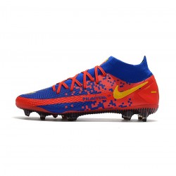 Nike Phantom Gt Elite Dynamic Fit FG Blue Red Yellow  Soccer Cleats