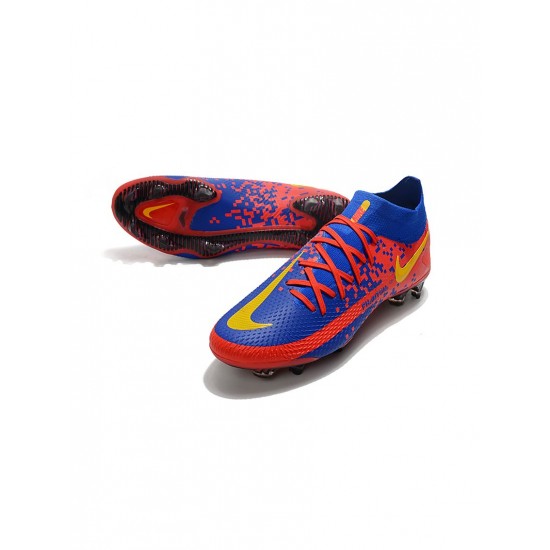 Nike Phantom Gt Elite Dynamic Fit FG Blue Red Yellow  Soccer Cleats