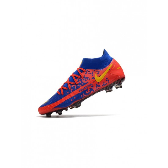 Nike Phantom Gt Elite Dynamic Fit FG Blue Red Yellow  Soccer Cleats