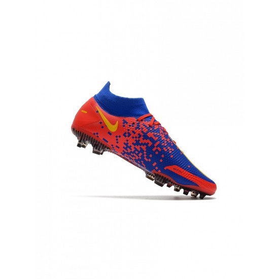 Nike Phantom Gt Elite Dynamic Fit FG Blue Red Yellow  Soccer Cleats