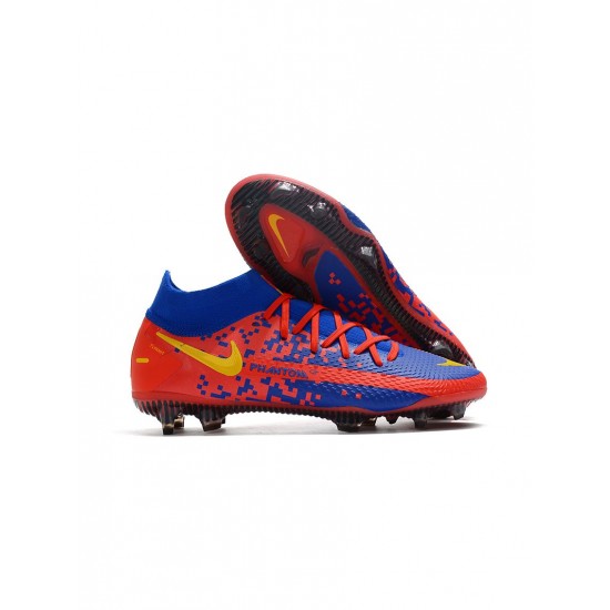 Nike Phantom Gt Elite Dynamic Fit FG Blue Red Yellow  Soccer Cleats