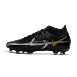 Nike Phantom Gt 2 Elite Df FG Black Metallic Dark Grey Metallic Gold Soccer Cleats