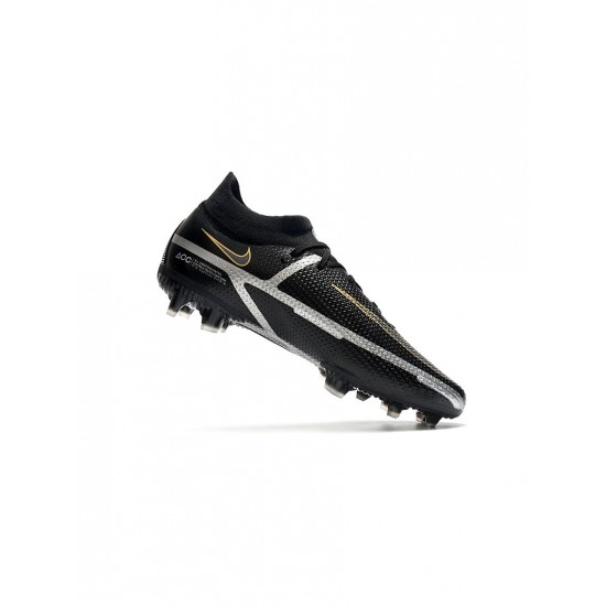 Nike Phantom Gt 2 Elite Df FG Black Metallic Dark Grey Metallic Gold Soccer Cleats