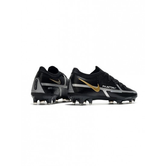 Nike Phantom Gt 2 Elite FG Black Metallic Dark Grey Metallic Gold Soccer Cleats