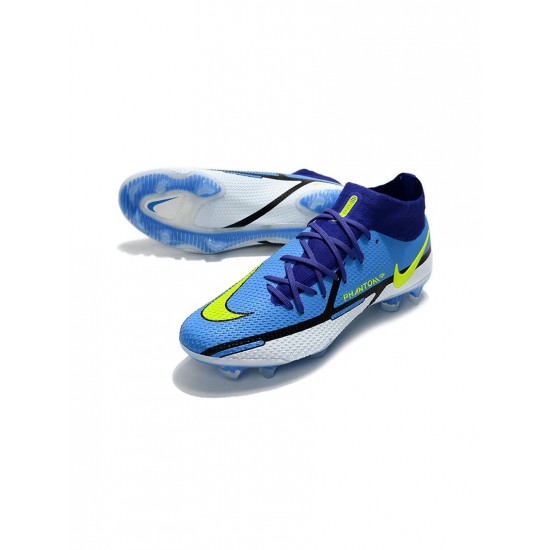 Nike Phantom Gt Elite 2 Df FG Sapphire Volt Grey Fog Blue Void Soccer Cleats