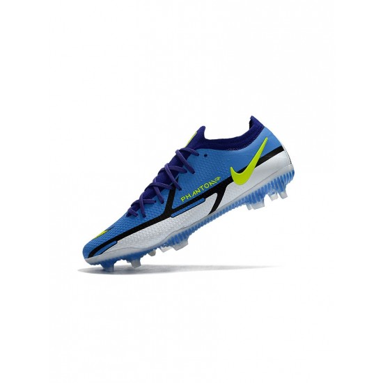 Nike Phantom Gt Elite 2 Low FG Sapphire Volt Grey Fog Blue Void Soccer Cleats