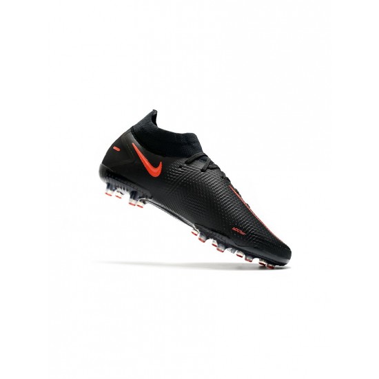 Nike Phantom Gt Elite Df AG Black Chile Red Dark Smoke Grey Soccer Cleats