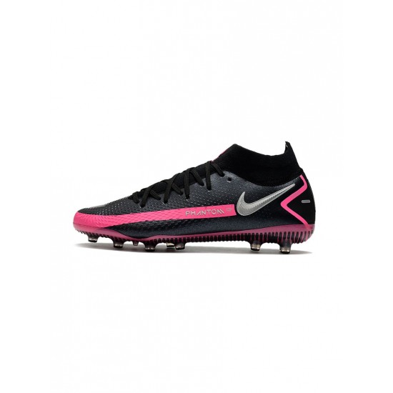 Nike Phantom Gt Elite Df AG Black Silver Pink Blast Soccer Cleats