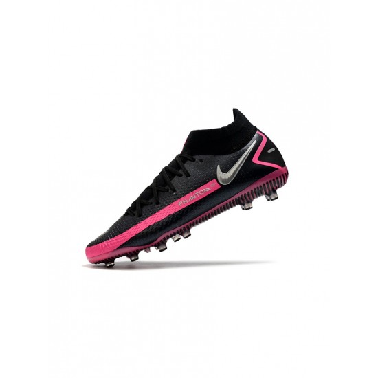 Nike Phantom Gt Elite Df AG Black Silver Pink Blast Soccer Cleats