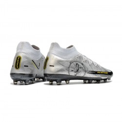 Nike Phantom Gt Elite Df AG Pure Platinum Black Speed Yellow Metallic Silver Soccer Cleats