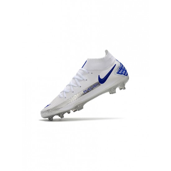 Nike Phantom Gt Elite Df FG Bonucci White Blue Silver Soccer Cleats