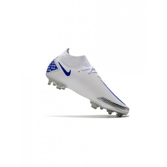 Nike Phantom Gt Elite Df FG Bonucci White Blue Silver Soccer Cleats