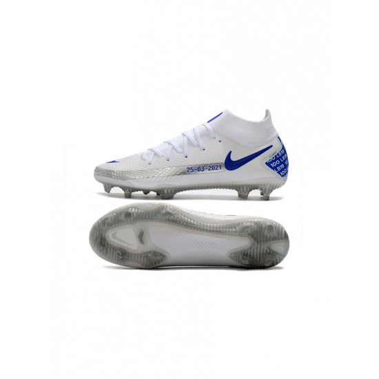 Nike Phantom Gt Elite Df FG Bonucci White Blue Silver Soccer Cleats