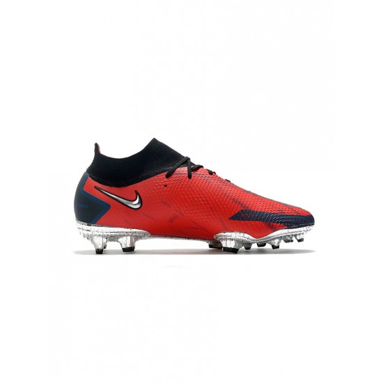 Nike Phantom Gt Elite Df FG X Skepta Bloody Chrome University Red Black Cool Grey Soccer Cleats