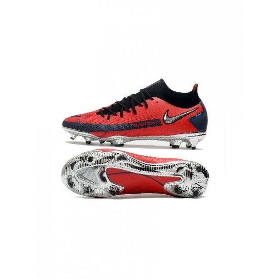 Nike Phantom Gt Elite Df FG X Skepta Bloody Chrome University Red Black Cool Grey Soccer Cleats