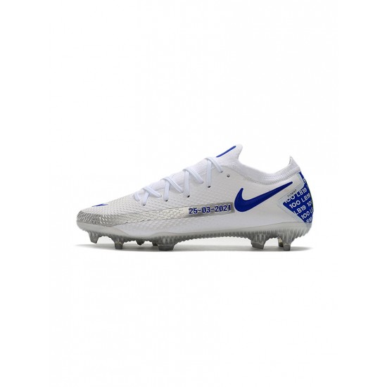 Nike Phantom Gt Elite FG Bonucci White Blue Silver Soccer Cleats