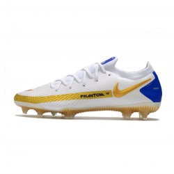 Nike Phantom Gt Elite FG White Golden Blue Soccer Cleats