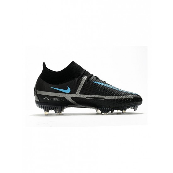 Nike Phantom Gt Ii Elite Df FG Black Iron Grey University Blue Soccer Cleats