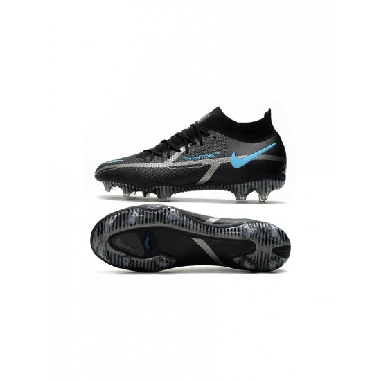 Nike Phantom Gt Ii Elite Df FG Black Iron Grey University Blue Soccer Cleats