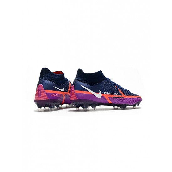 Nike Phantom Gt2 Elite Df FG College Navy White Vivd Purple Bright Crimson Soccer Cleats