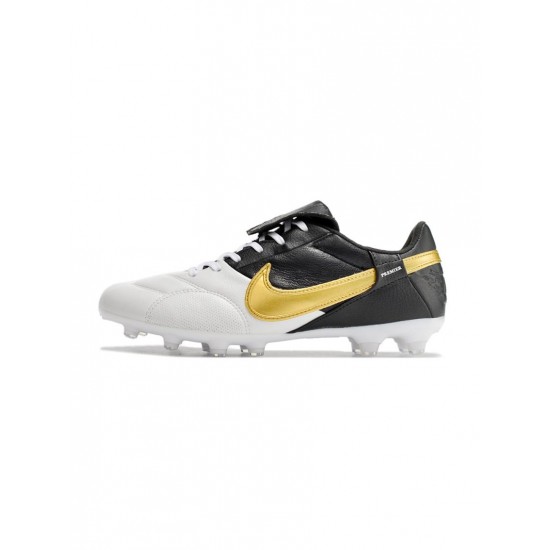 Nike The Premier Iii FG White Gold Black  Soccer Cleats