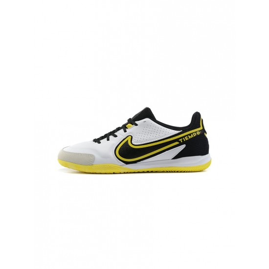 Nike Tiempo Legend Ix Elite IC White Dark Smoke Grey Black Yellow Strike Soccer Cleats