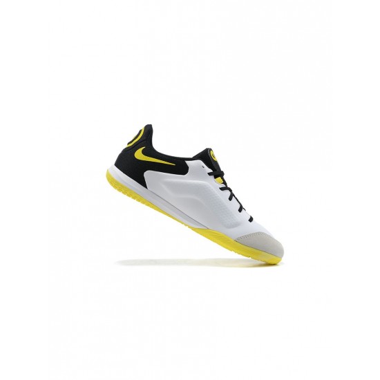 Nike Tiempo Legend Ix Elite IC White Dark Smoke Grey Black Yellow Strike Soccer Cleats