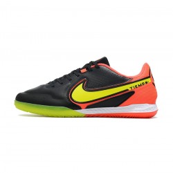 Nike React Tiempo Legend 9 Pro IC Black Yellow Red Soccer Cleats