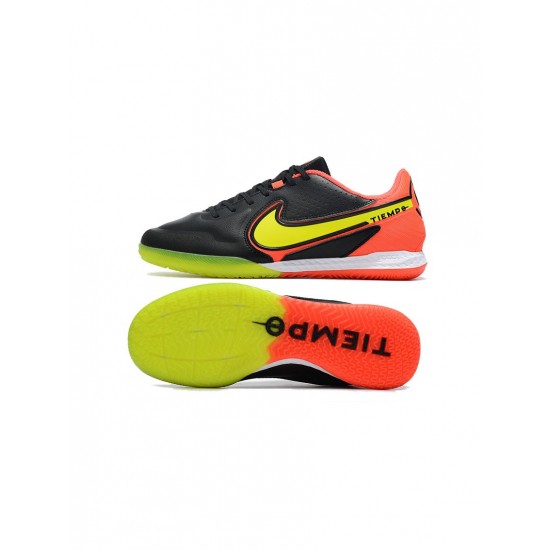 Nike React Tiempo Legend 9 Pro IC Black Yellow Red Soccer Cleats